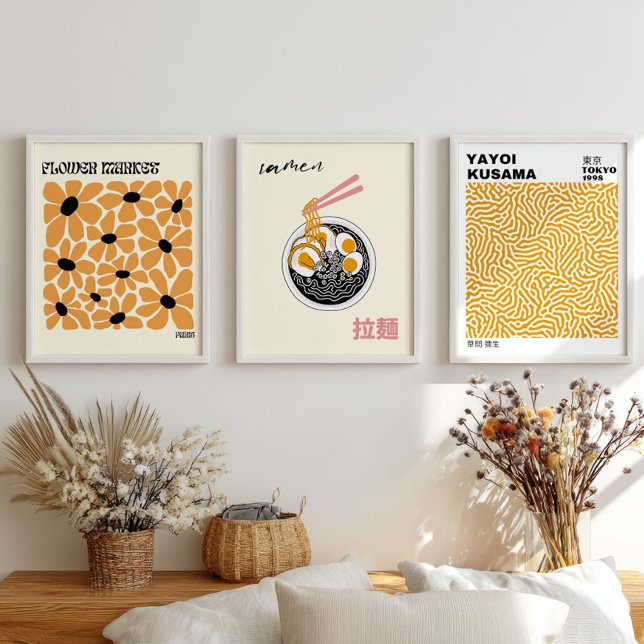 Flower Market, Yayoi Kusama, Ramen Eclectic Wall Art Sets (Creator Uploaded)