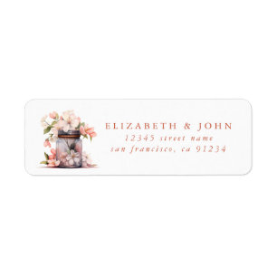 Flower Mason Jar Return Address Labels