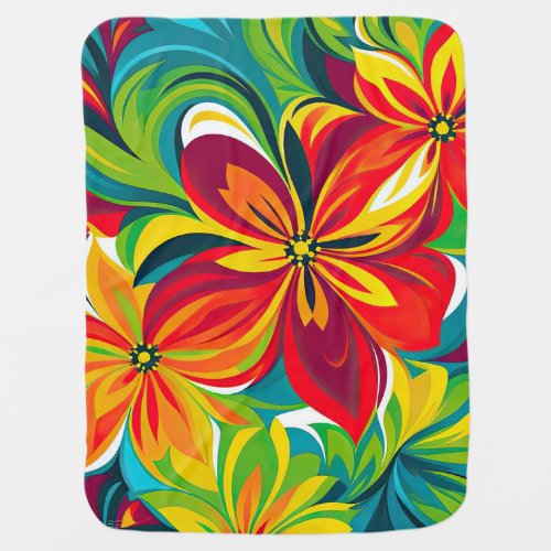 Flower Maximalist Design Baby Blanket