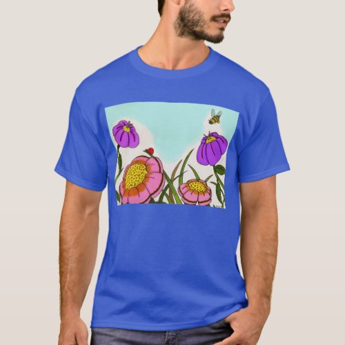 Flower Meadow Adult Dark T_Shirt