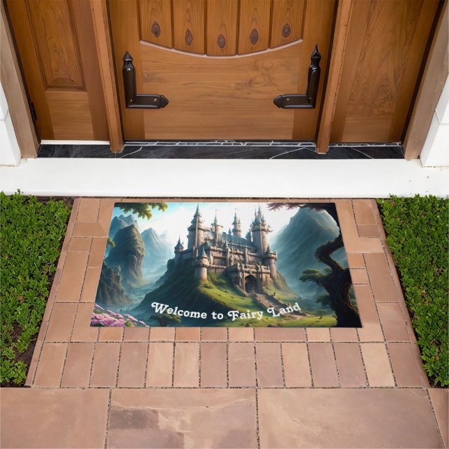 Flower Meadow Castle Welcome Doormat (Outdoor)