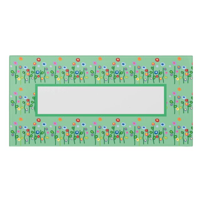 Flower meadow colourful border door sign (Classic Front)