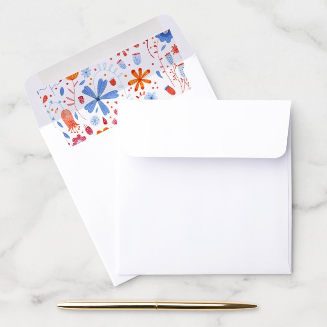 Flower Meadow Watercolor Envelope Liner (Desk)