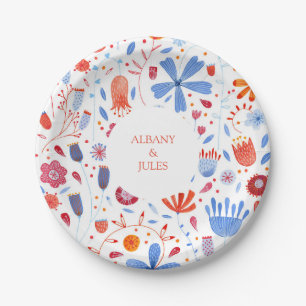 Flower Meadow Watercolor Paper Plates