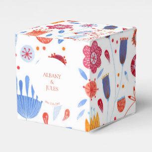 Flower Meadow Watercolor Wedding Favor Boxes