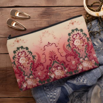 Flower Medallions  Floral Bouquet Insets Foliate Accessory Pouch by wheresmymojo at Zazzle