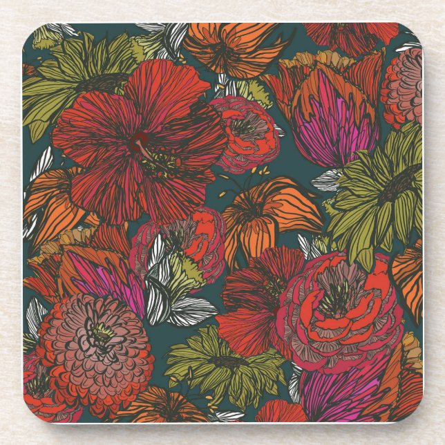 Flower Medley Beverage Coaster (Front)