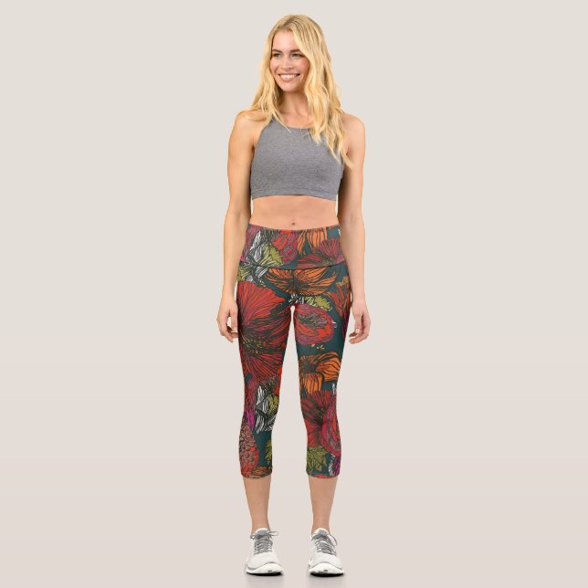Flower Medley Capri Leggings (Front)