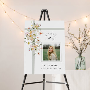 Flower Memorial Celebration of Life Funeral Sign