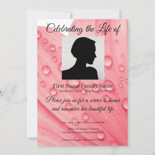 Flower memorial invitation