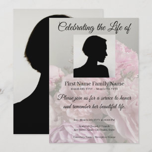 Flower memorial invitation