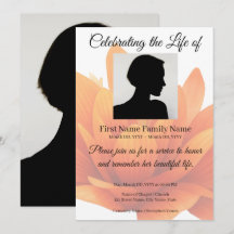 Flower memorial invitation