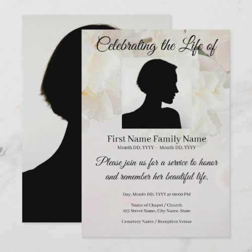 Flower memorial invitation