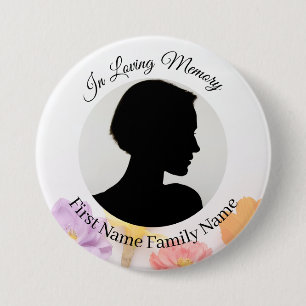 Flower memorial photo button