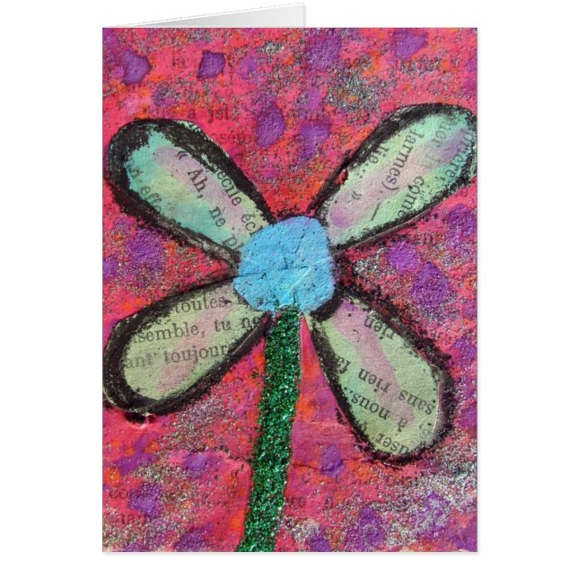 Flower Mixed Media Collage, All Occasion Cards (Front)