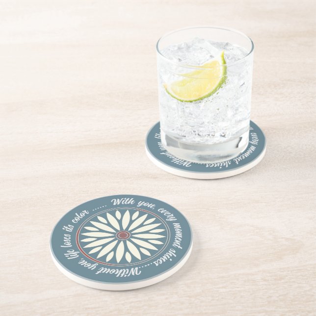 FLOWER MODERN GIFT FROM MOM DAD SISTER SON BOSS COASTER (Side)