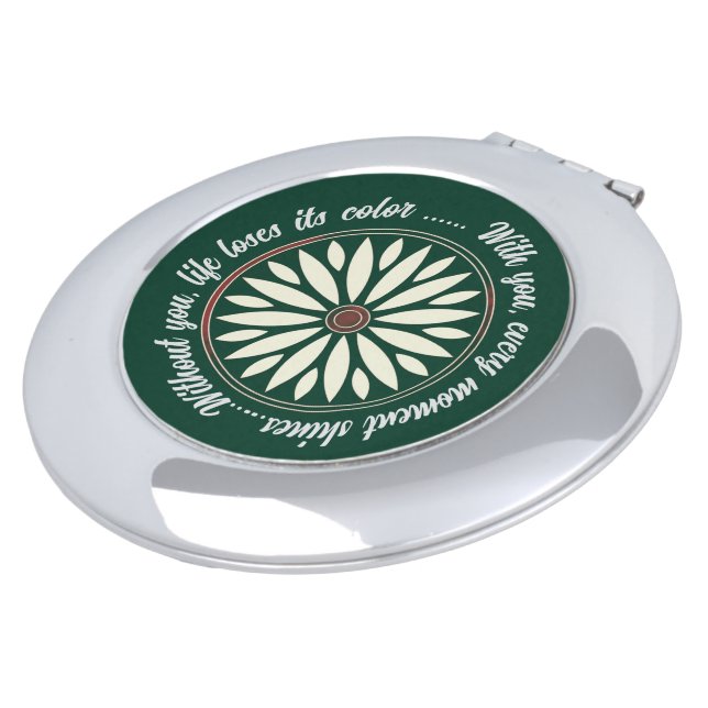 FLOWER MODERN GIFT FROM MOM DAD SISTER SON BOSS COMPACT MIRROR (Turned)
