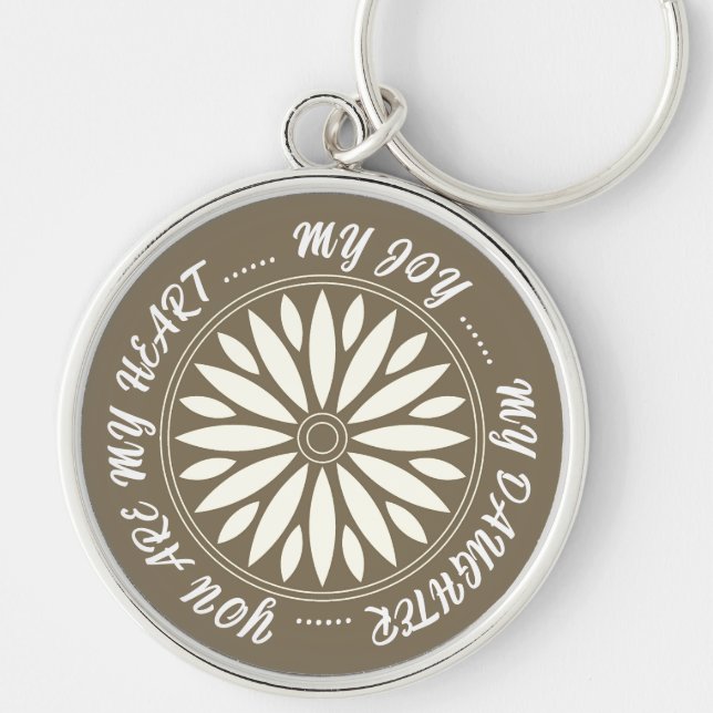 FLOWER MODERN GIFT FROM MOM DAD SISTER SON BOSS KEYCHAIN (Front)