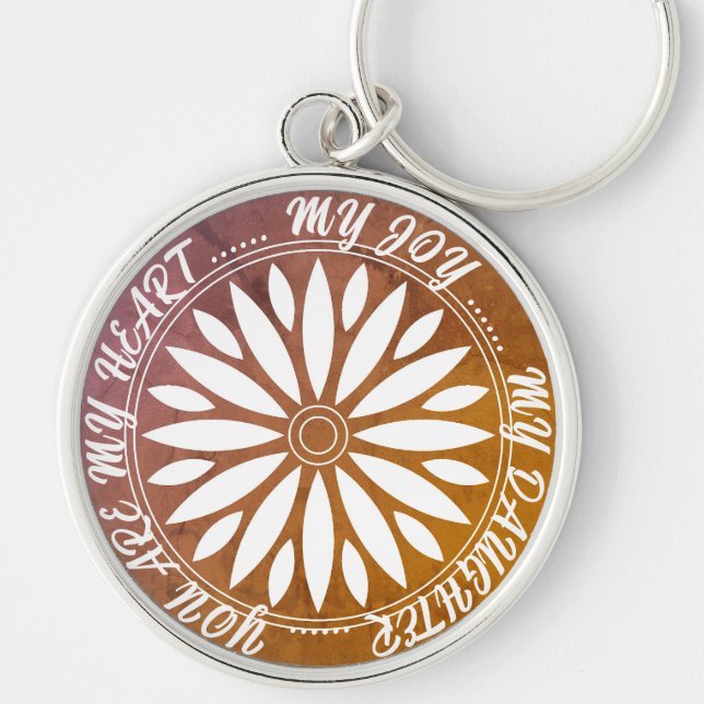 FLOWER MODERN GIFT FROM MOM DAD SISTER SON BOSS KEYCHAIN (Front)