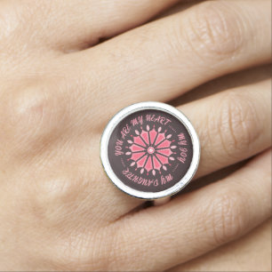 FLOWER MODERN GIFT FROM MOM DAD SISTER SON BOSS RING