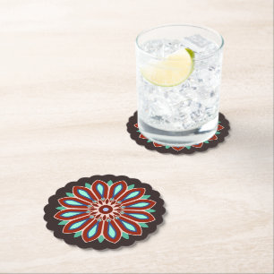 FLOWER MODERN GIFT FROM MOM DAD SISTER SON BOSS WI PAPER COASTER