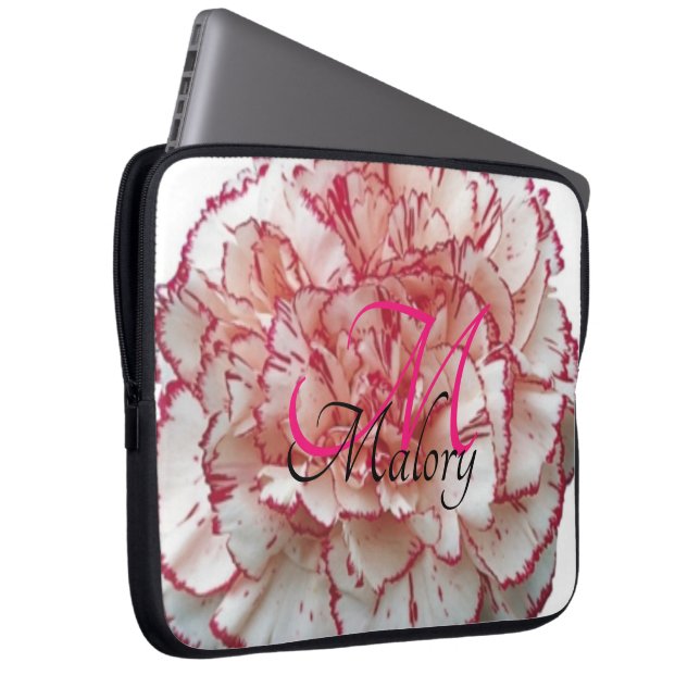 Flower Monogram Personalized Laptop Sleeve (Front Right)