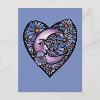 Flower Moon Goddess Purple Flowers Moonchild       Postcard