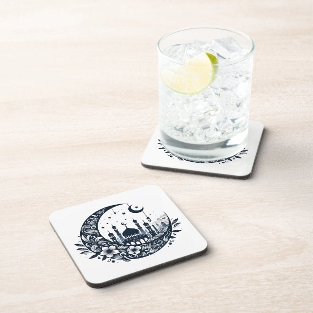 Flower Moon Mosque Beverage Coaster (Right Side)