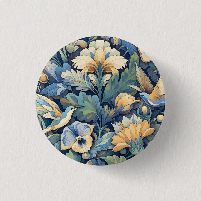 Flower Morris art Button (Front)
