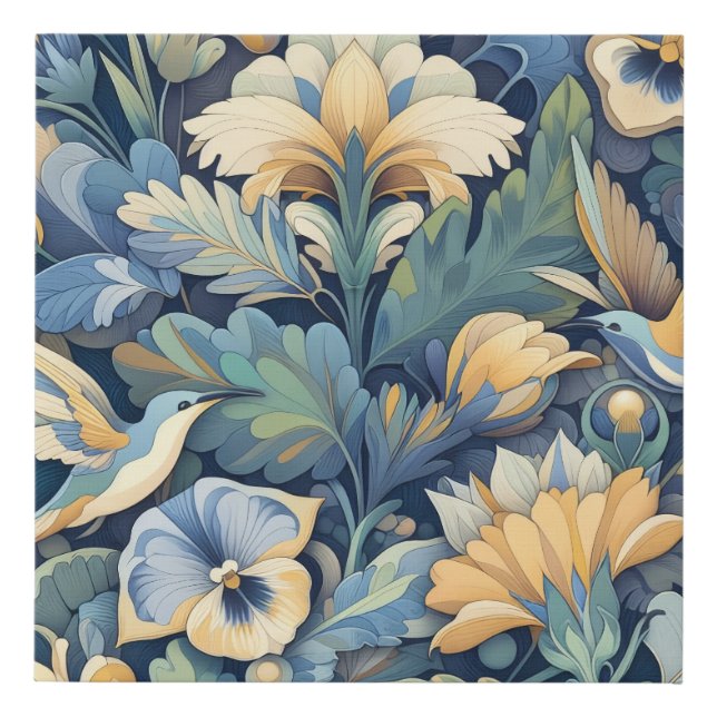 Flower Morris art Faux Canvas Print (Front)