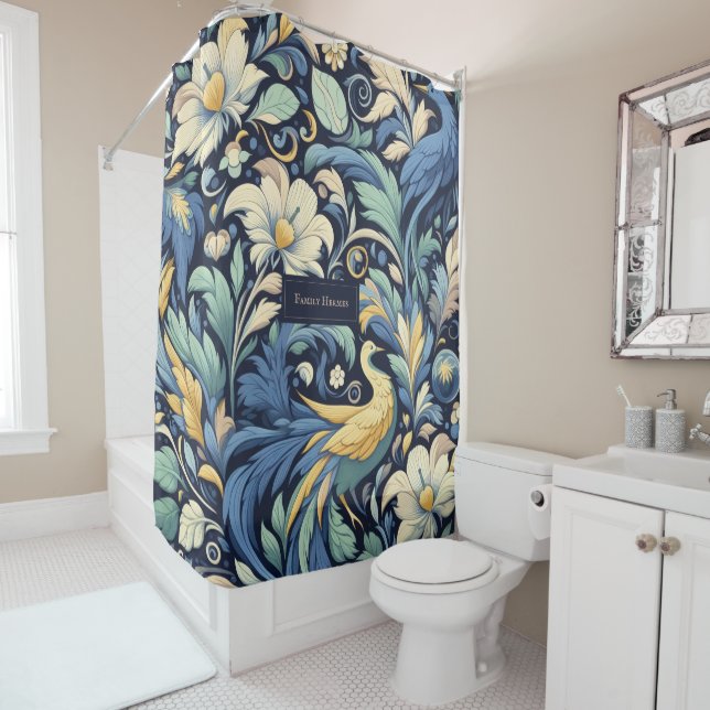 Flower Morris art Shower Curtain (In Situ)