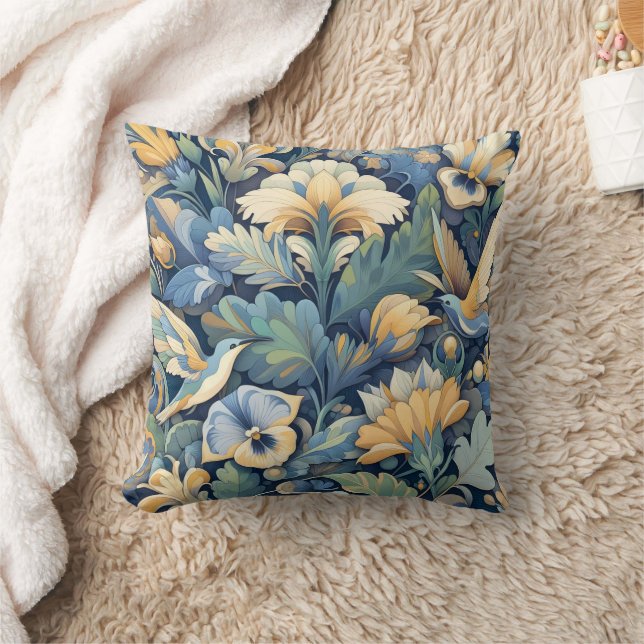 Flower Morris art Throw Pillow (Blanket)