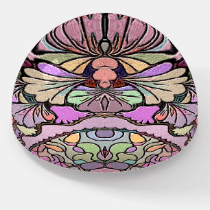 Flower mosaic pink pansy floral elegant vintage paperweight