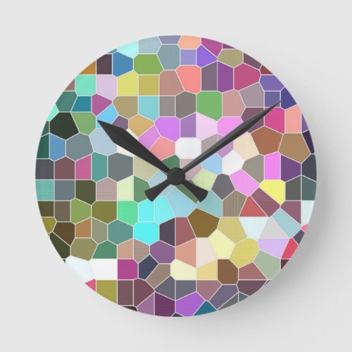 Flower Mosaic Round Clock