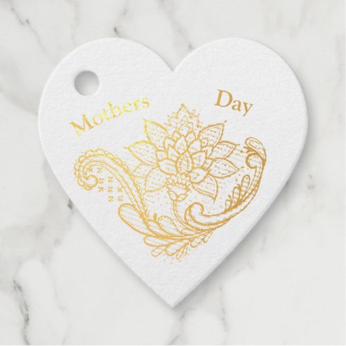 Flower Mothers day Line drawing foil art Foil Favor Tags