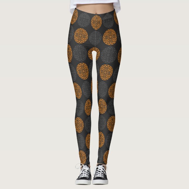 flower motif leggings (Front)