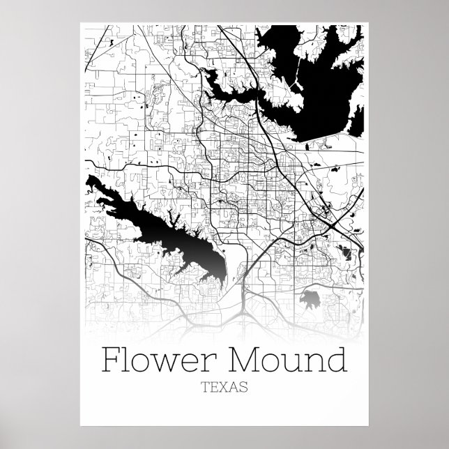 Flower Mound Map - Texas - City Map Poster (Front)