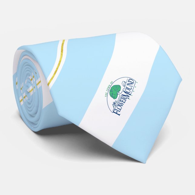 Flower Mound (Texas) city flag Neck Tie (Rolled)