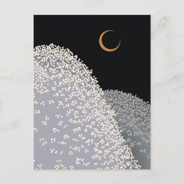 Flower Mountain Vintage Japanese Pattern Postcard (Front)