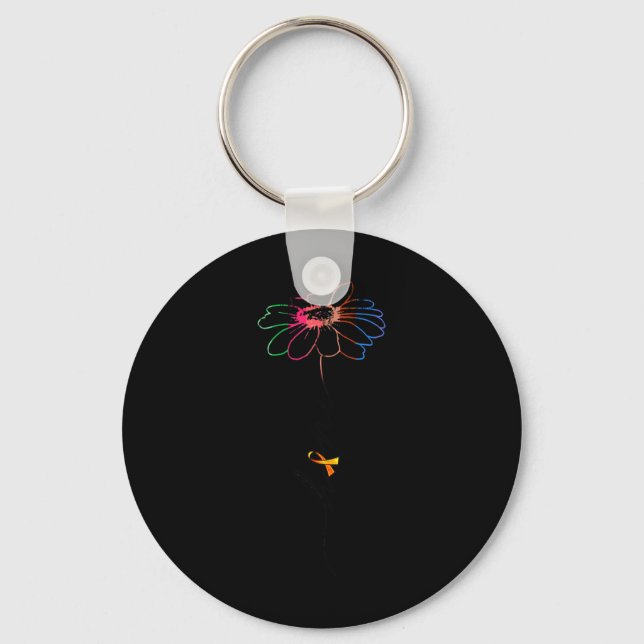 Flower - Multiple Sclerosis Awareness Gift  Keychain (Front)