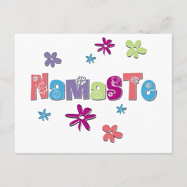 Flower Namaste Yoga Gear Postcard (Front)