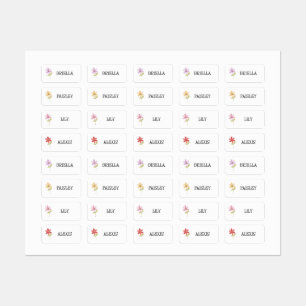 Flower name labels for clothing