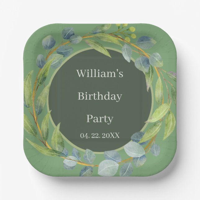 Flower Nature Bits 7" Paper Plates (Front)