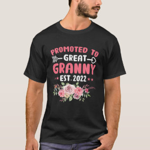 Flower New Grandma Grandparent Promoted To Great G T-Shirt