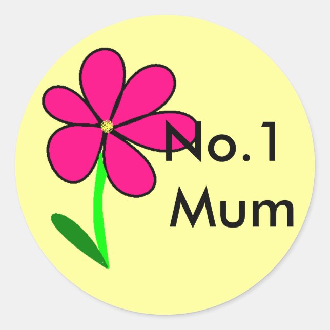 flower, No.1 Mum Classic Round Sticker (Front)