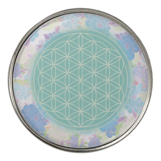 flower of green life, golf ball marker (Front)