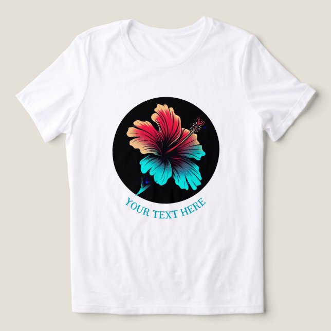 Flower of Hibiscus PERSONALIZABLE TEXT Tri-Blend Shirt (Design Front)