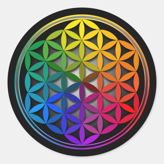 flower of life1 classic round sticker (Front)