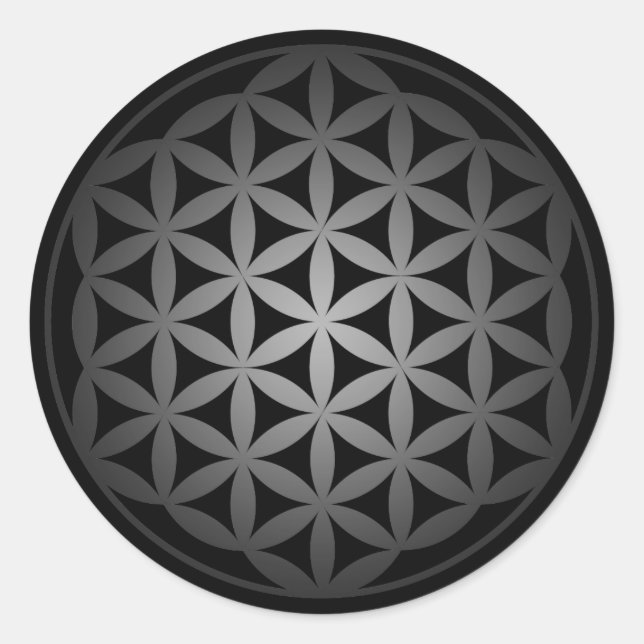 flower of life3 classic round sticker (Front)