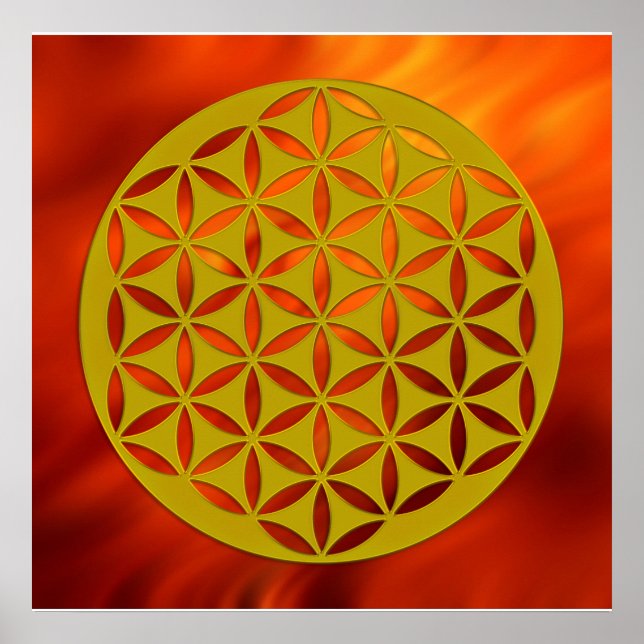 Flower OF Life 2 - gold punched Poster (Front)
